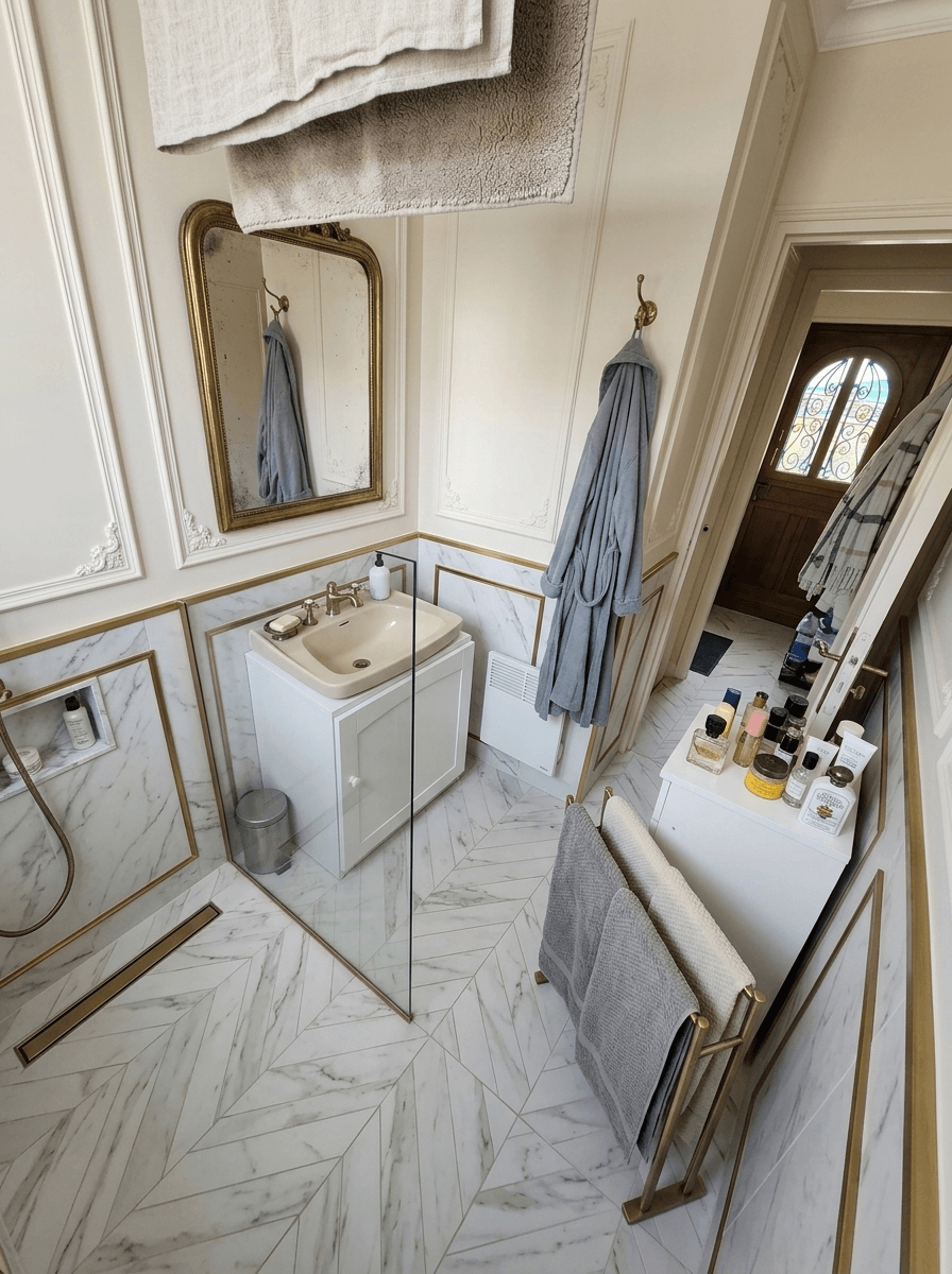 Interior design in French Parisian style — Bathroom by GenRoom AI