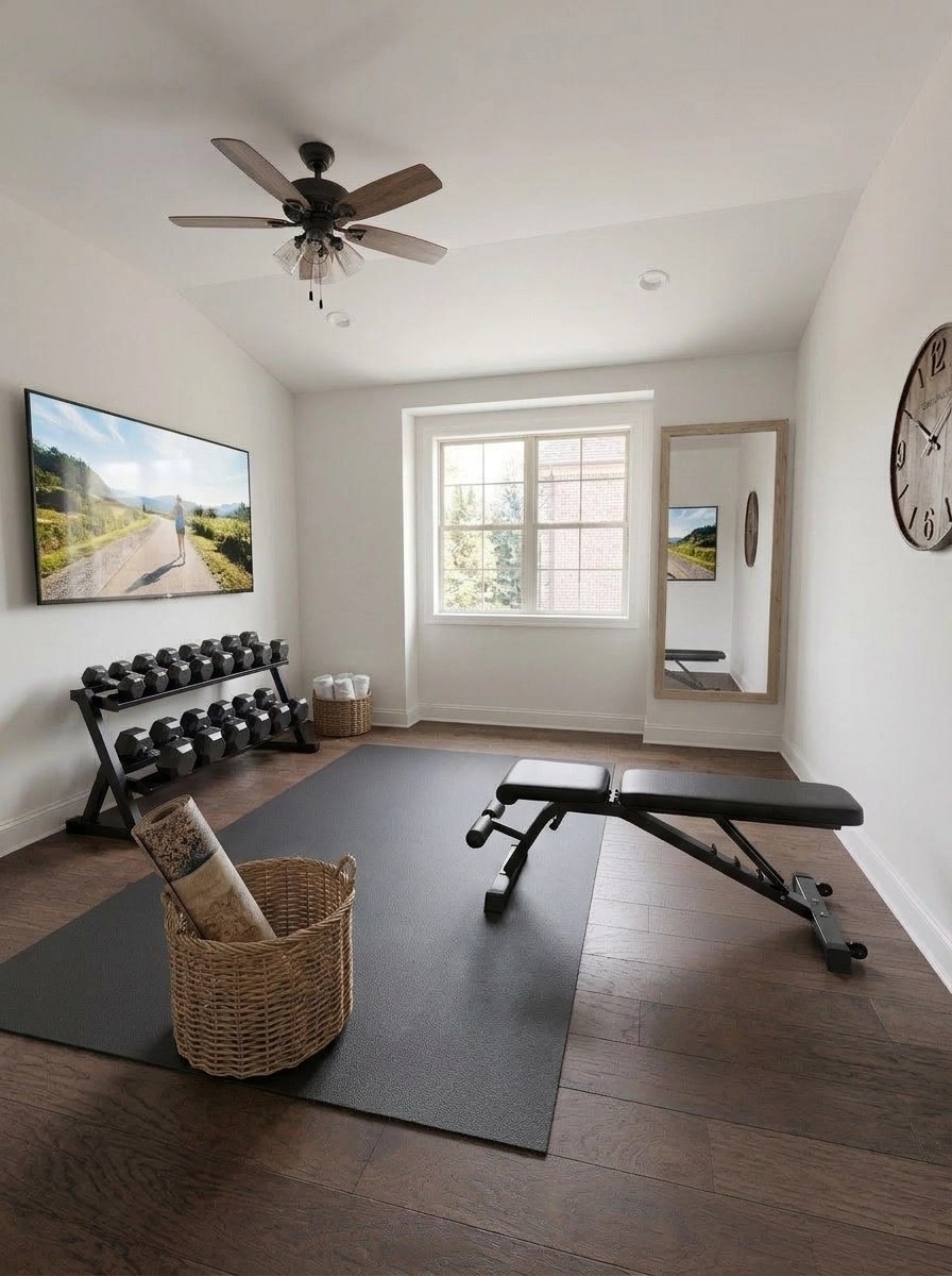 Interior design in Modern Farmhouse style — gym by GenRoom AI