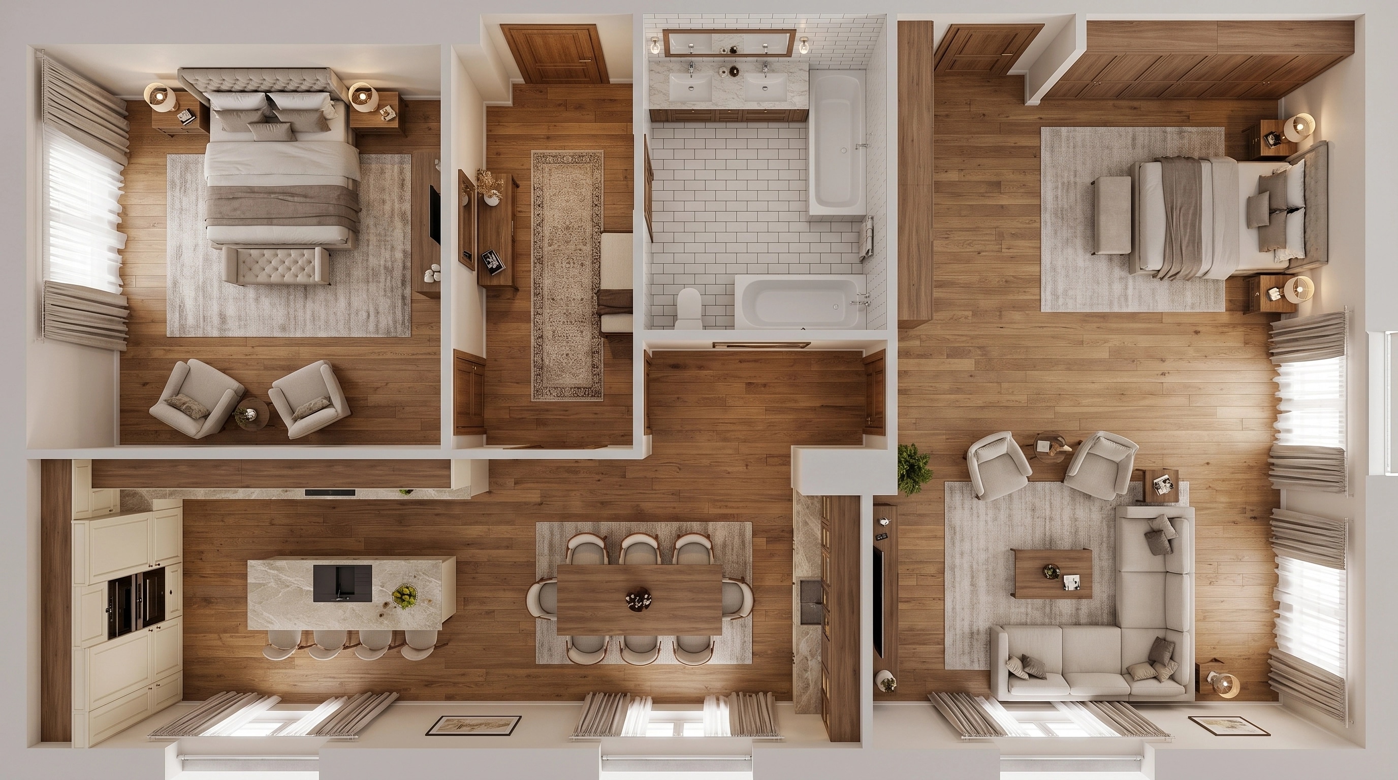 Transitional Living Room design — interior photo by GenRoom AI