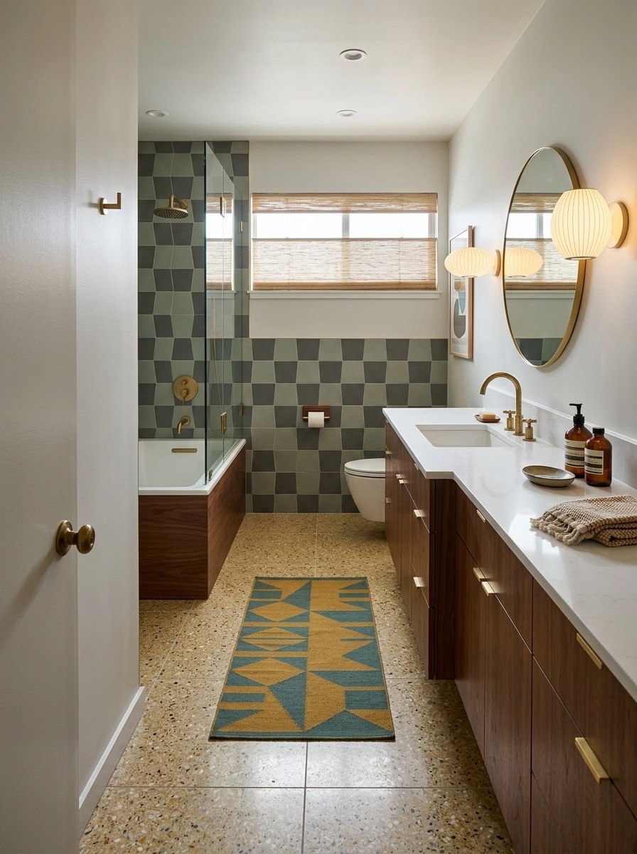 Interior design in Mid-Century Modern style — Bathroom by GenRoom AI