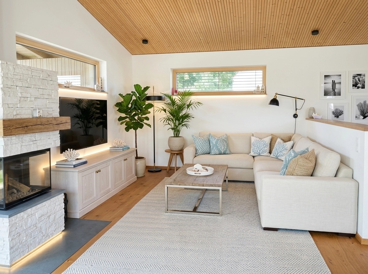 Interior design in Coastal / Hamptons style — Living Room by GenRoom AI