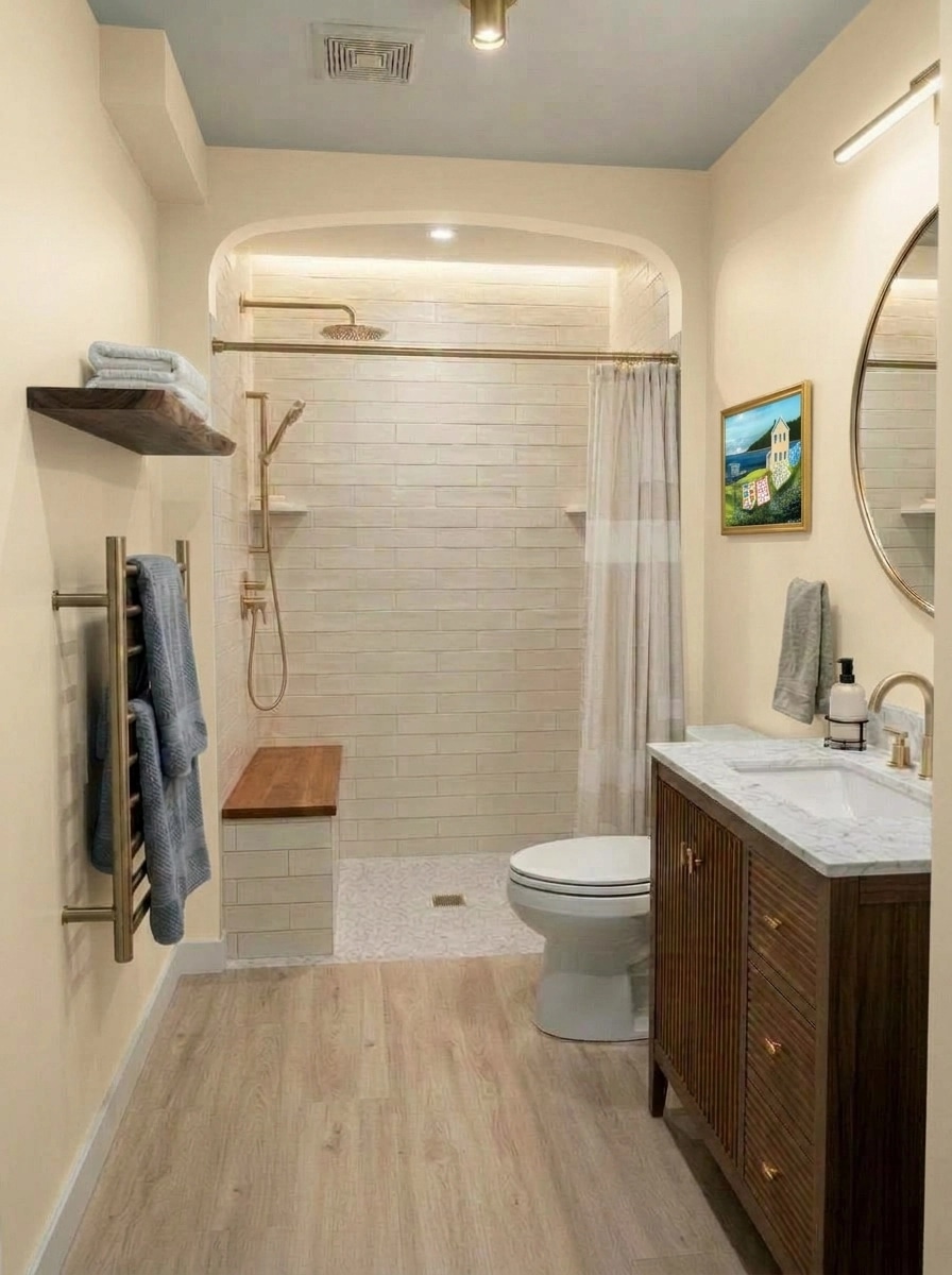 Scandinavian Bathroom design — interior photo by GenRoom AI