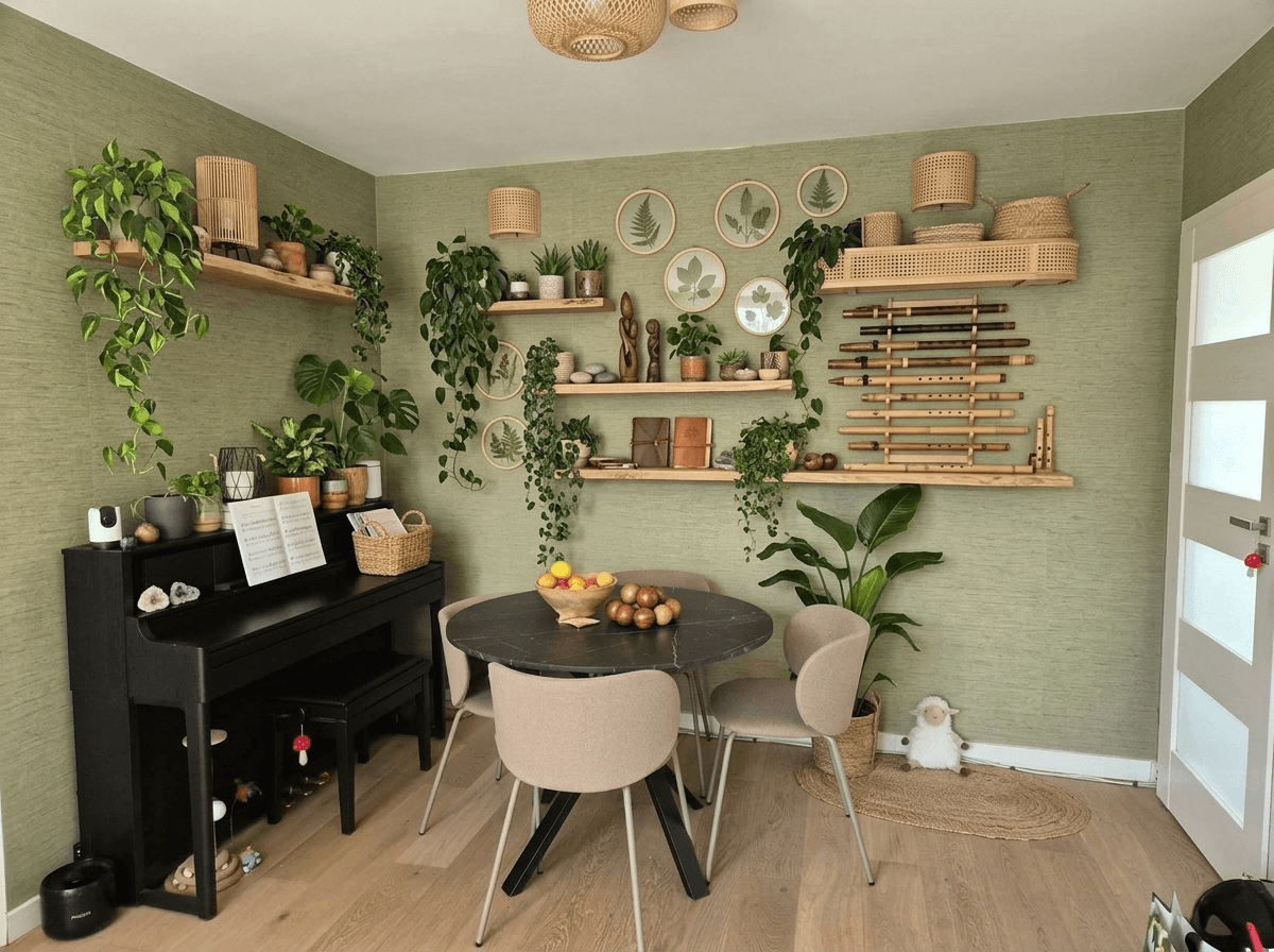 Interior design in Biophilic style — dining_room by GenRoom AI