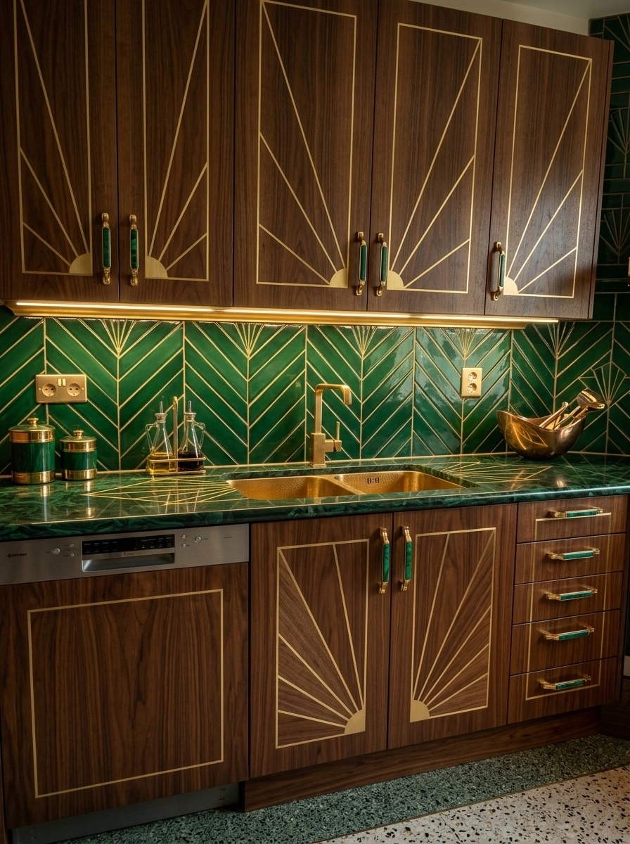Kitchen interior in Art Deco style — photo by GenRoom AI