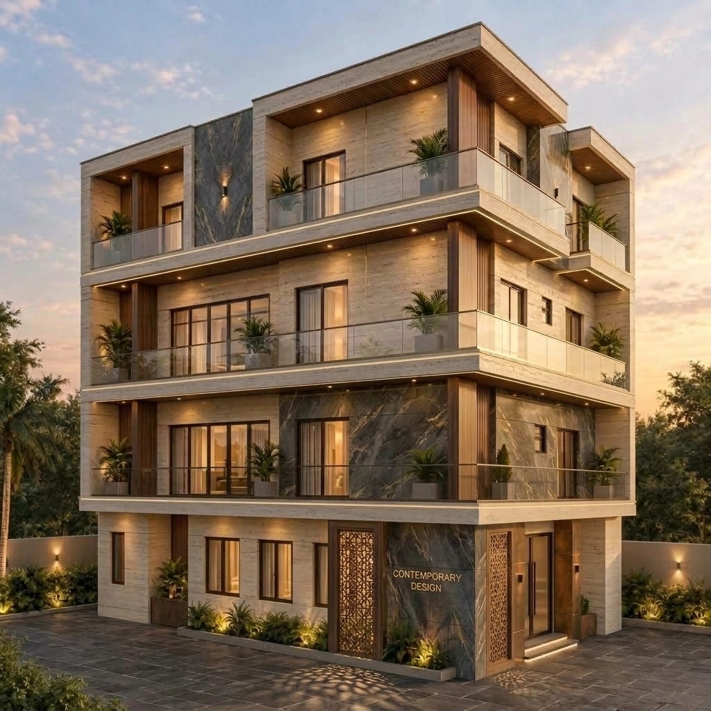 Contemporary Facade Facade design — facade photo by GenRoom AI