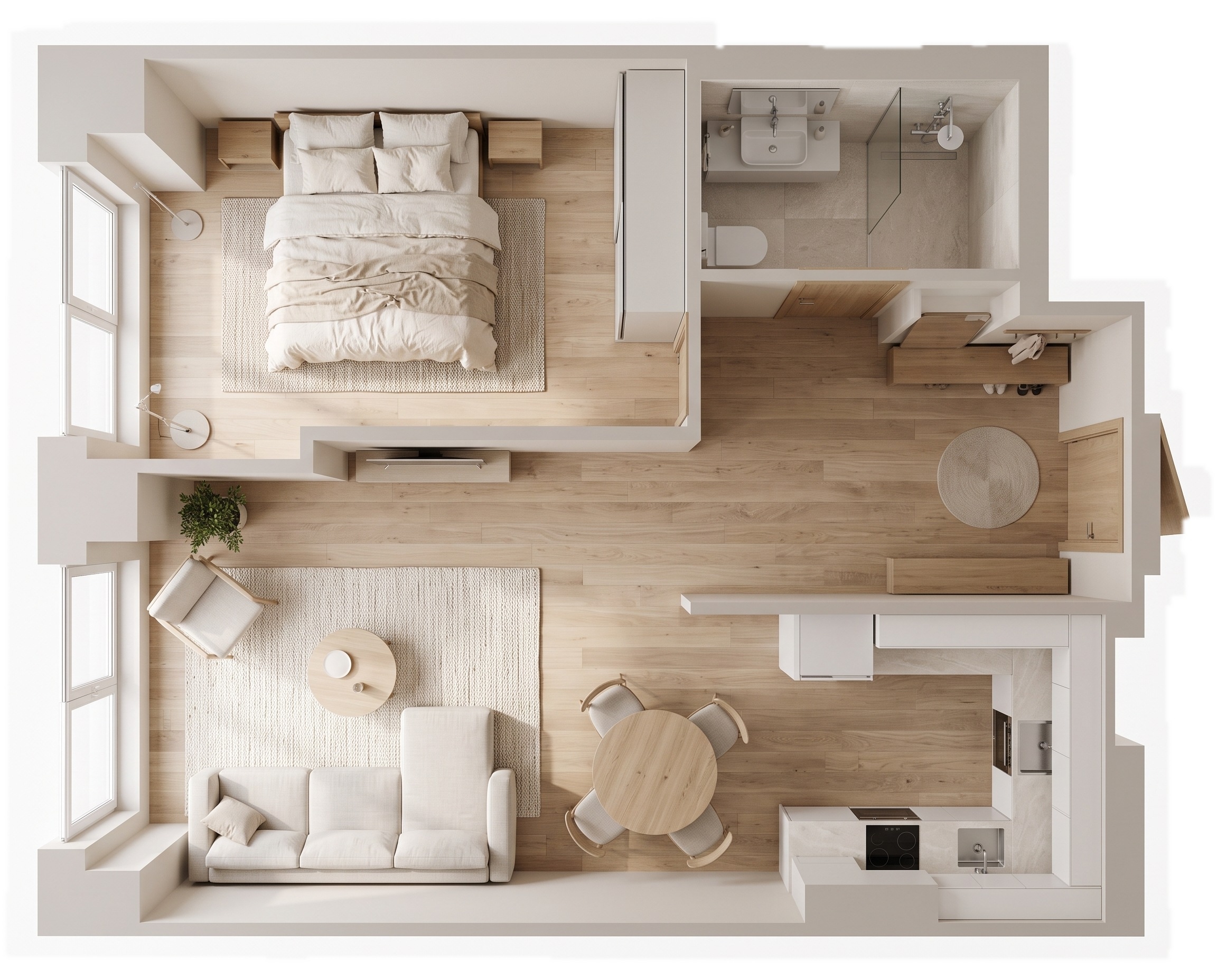 Interior design in Minimalism style — Living Room by GenRoom AI