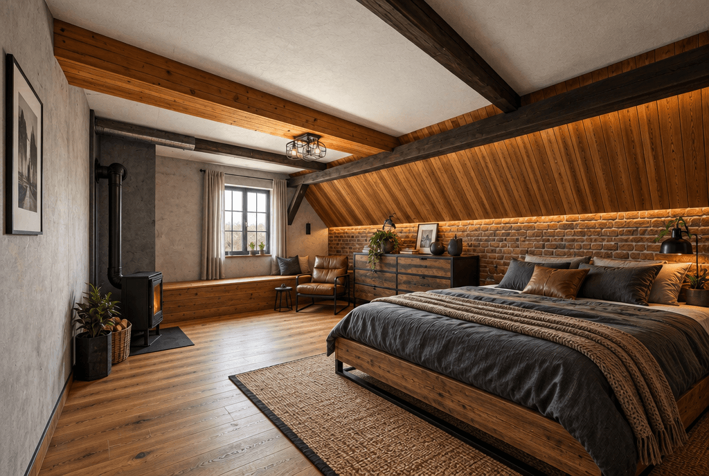 Interior design in Loft / Industrial style — Bedroom by GenRoom AI
