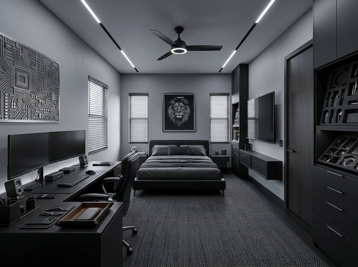 Blacktec Bedroom design — interior photo by GenRoom AI
