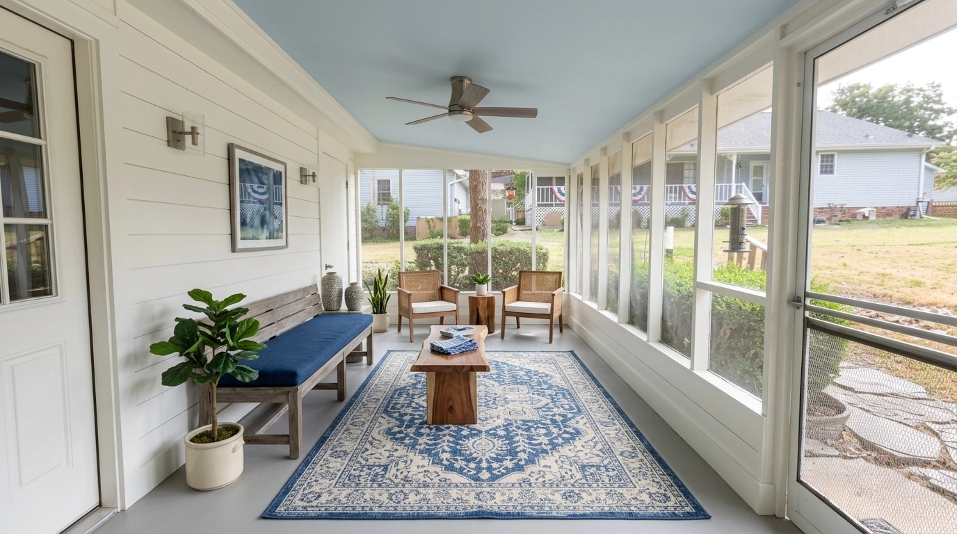 Interior design in Modern Farmhouse style — terrace by GenRoom AI