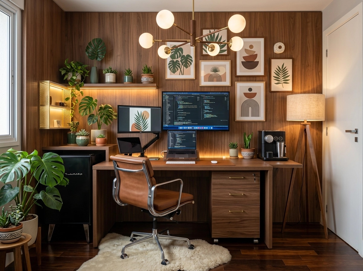 Design d'intérieur en style Mid-Century Modern — home_office par GenRoom AI