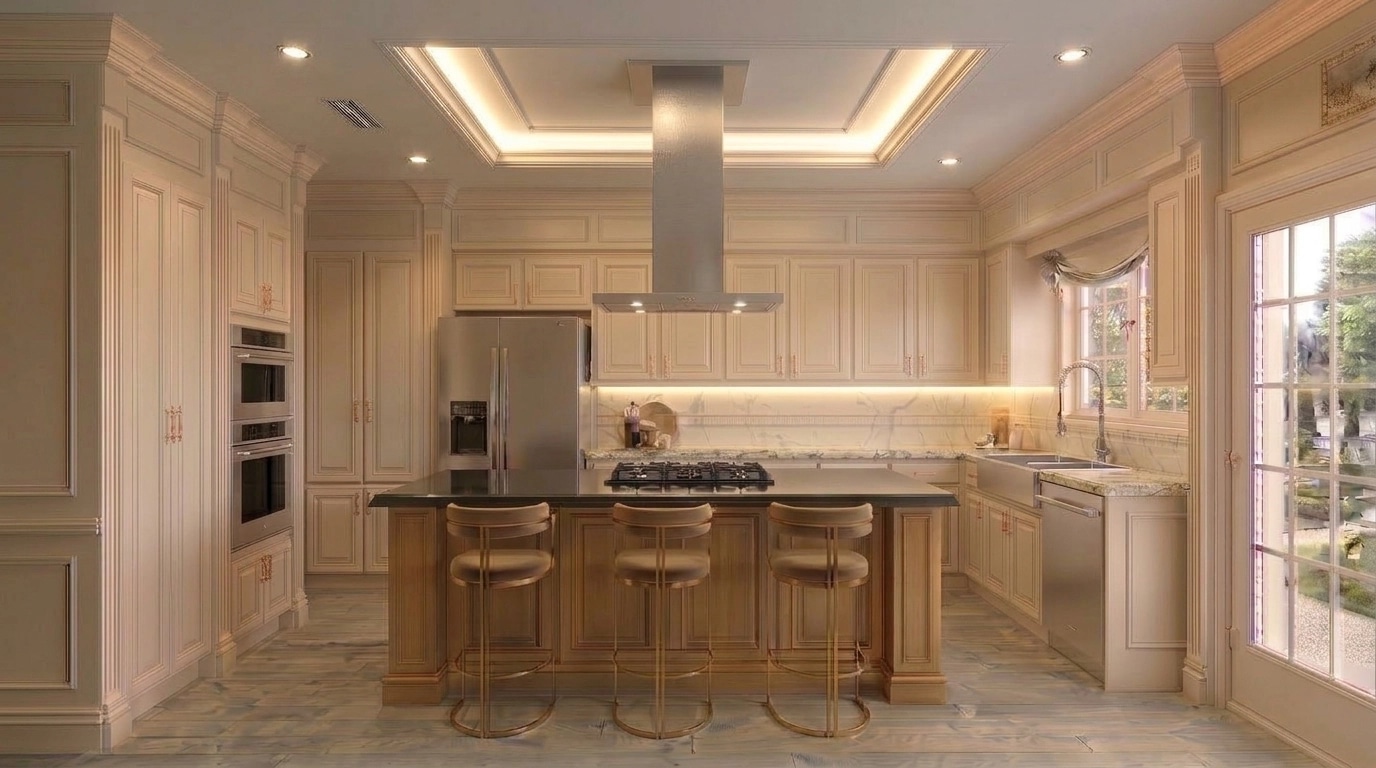 Neoclassic Kitchen design — interior photo by GenRoom AI