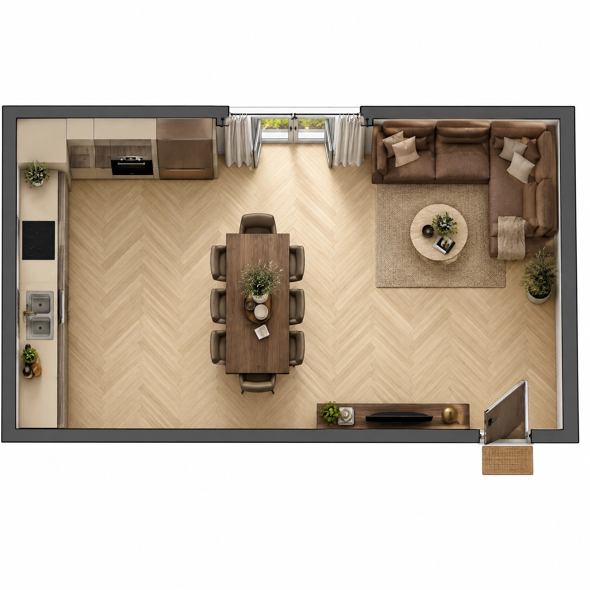 Interior design in Contemporary style — Living Room by GenRoom AI