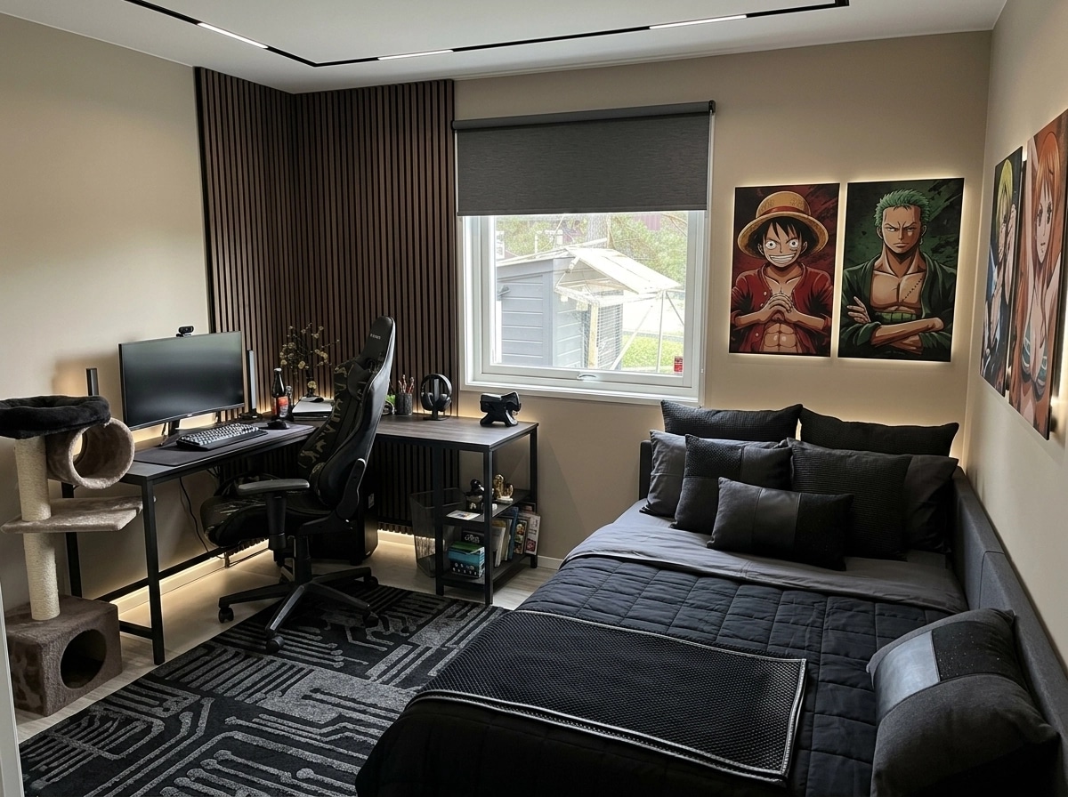 Blacktec Bedroom design — interior photo by GenRoom AI