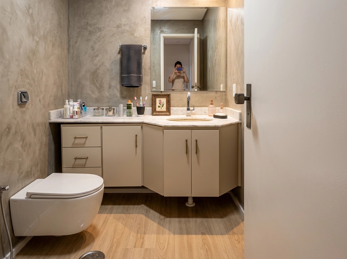 Eclectic Bathroom design — interior photo by GenRoom AI
