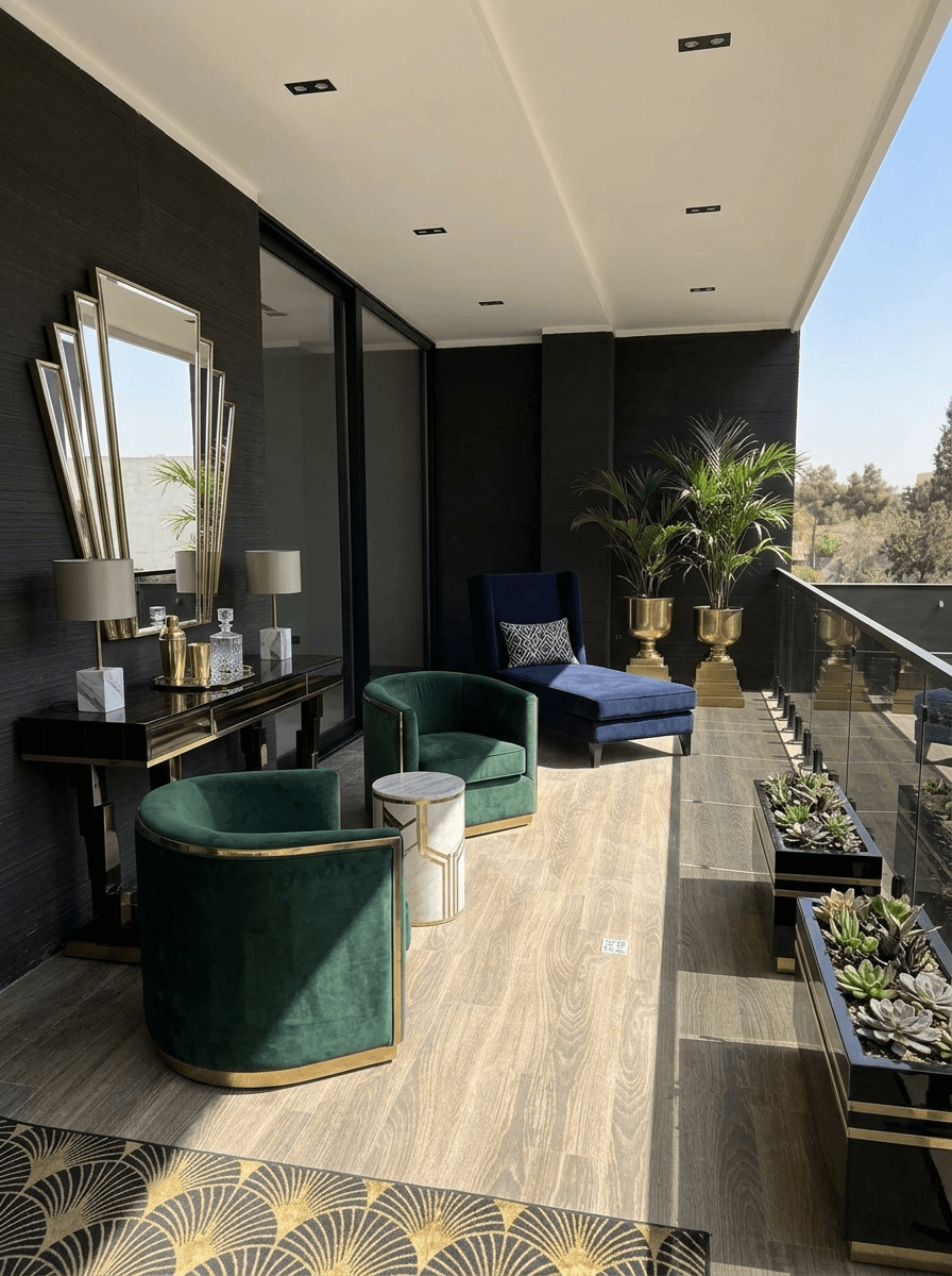 Interior design in Art Deco style — balcony by GenRoom AI