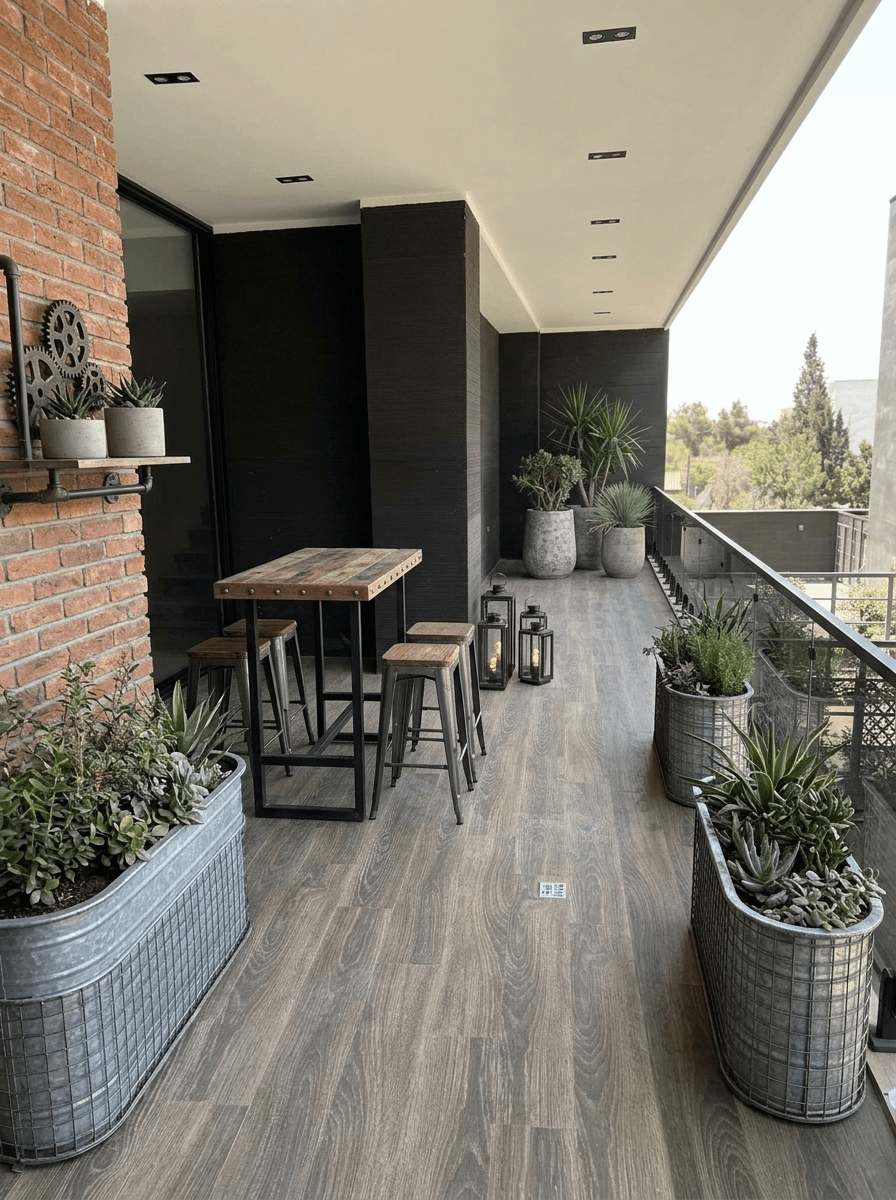 Interior design in Loft / Industrial style — balcony by GenRoom AI