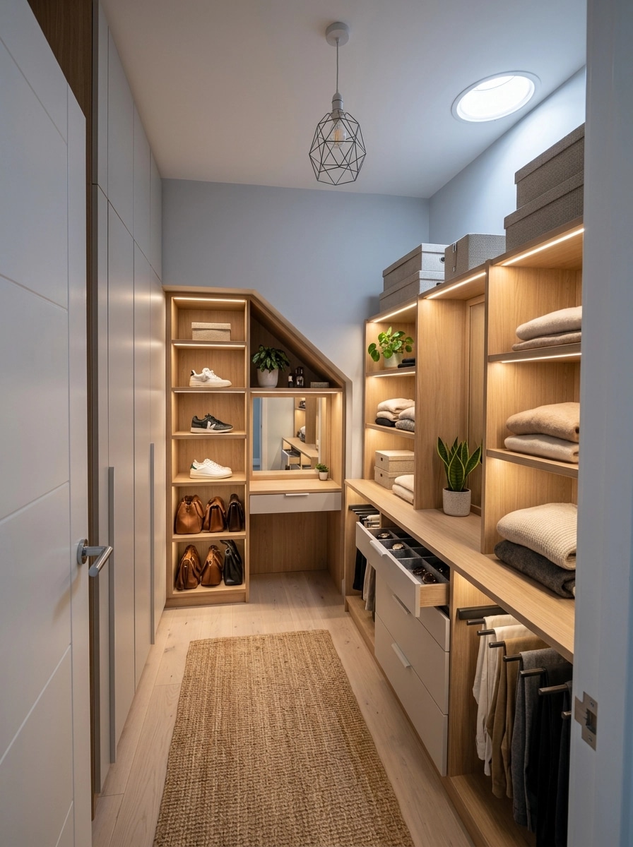 Interior design in Scandinavian style — wardrobe by GenRoom AI