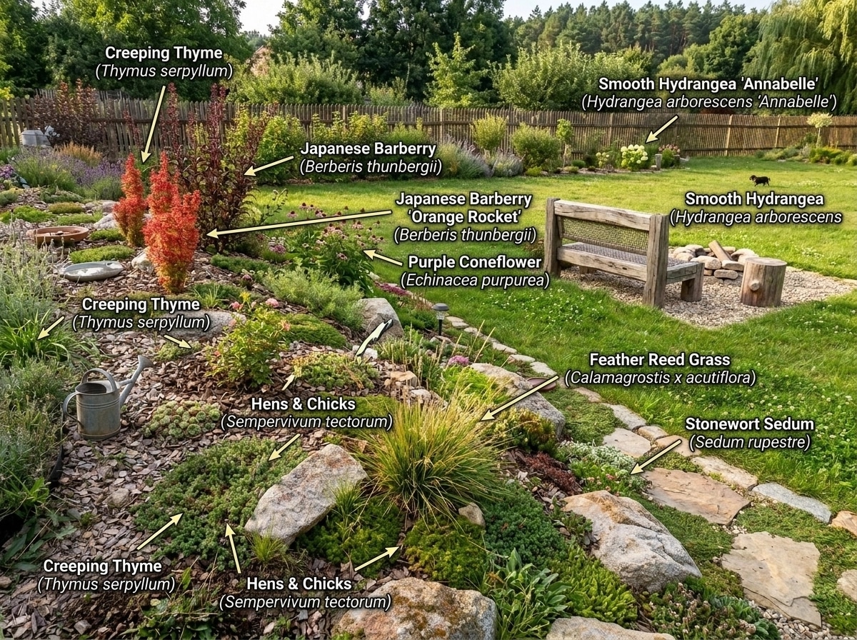 Landscape design in Eco Natural Garden style — Yard by GenRoom AI