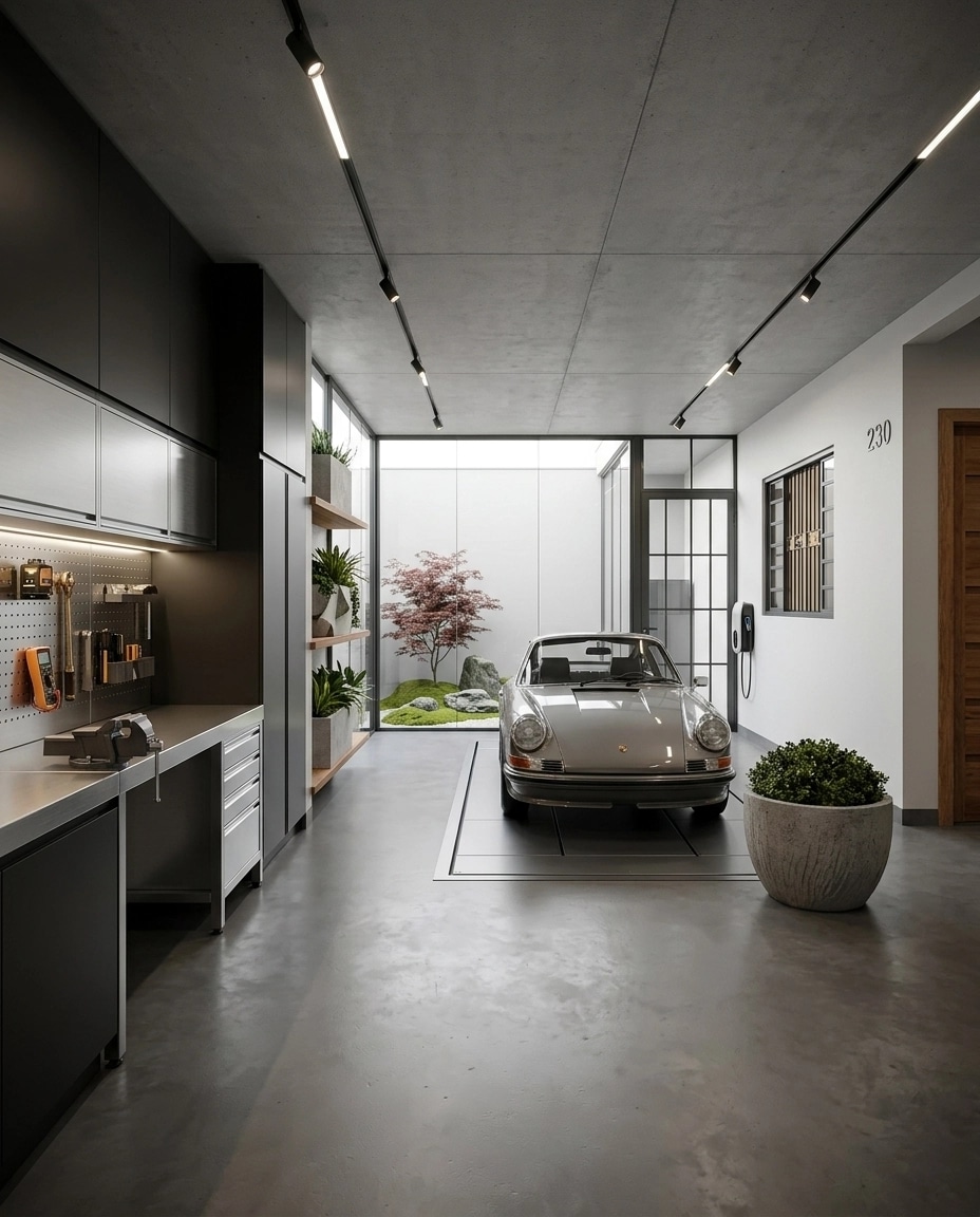 Interior design in Minimalism style — garage by GenRoom AI