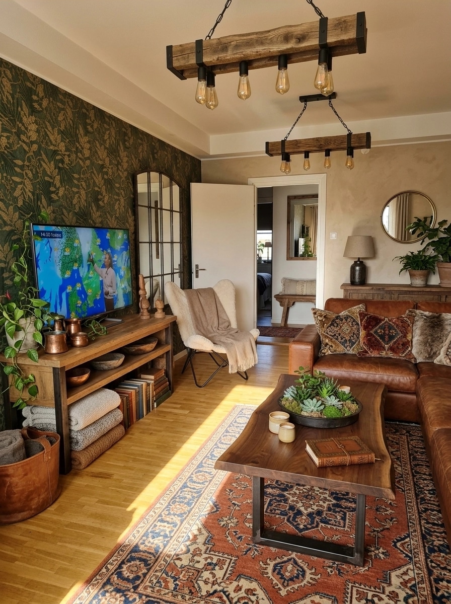 Interior design in Rustic style — Living Room by GenRoom AI