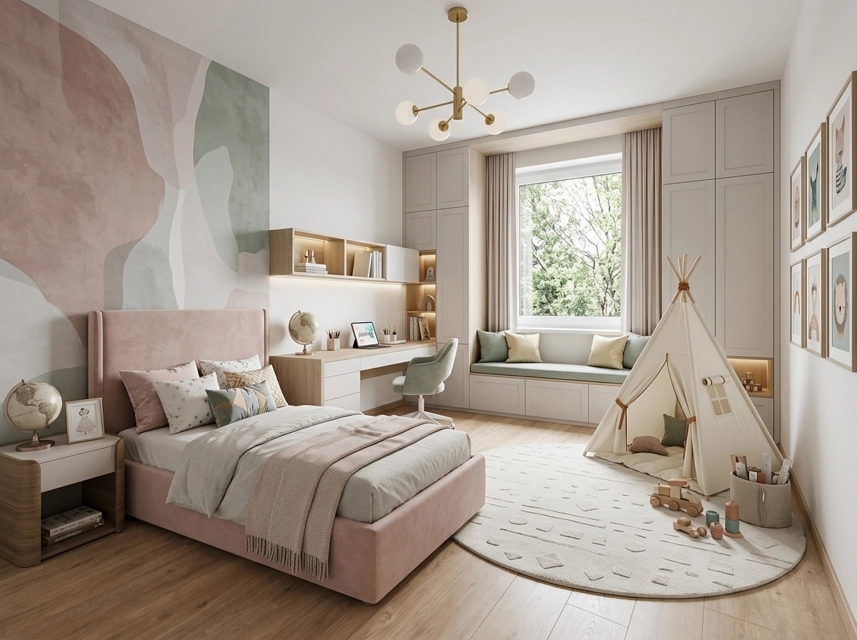 Contemporary Kids Room design — interior photo by GenRoom AI