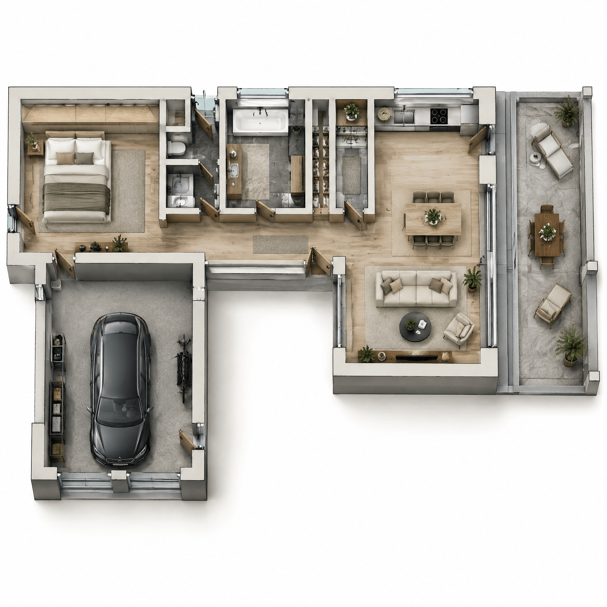 Interior design in Contemporary style — Living Room by GenRoom AI