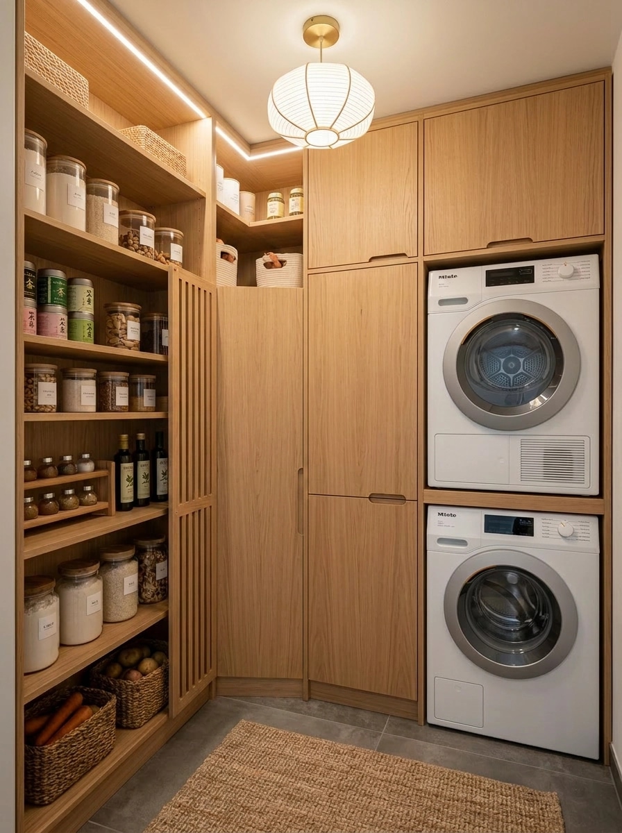 Interior design in Japandi style — pantry by GenRoom AI