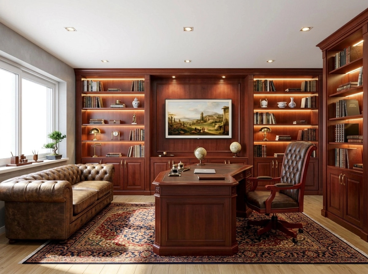 Office interior in Classic style — photo by GenRoom AI