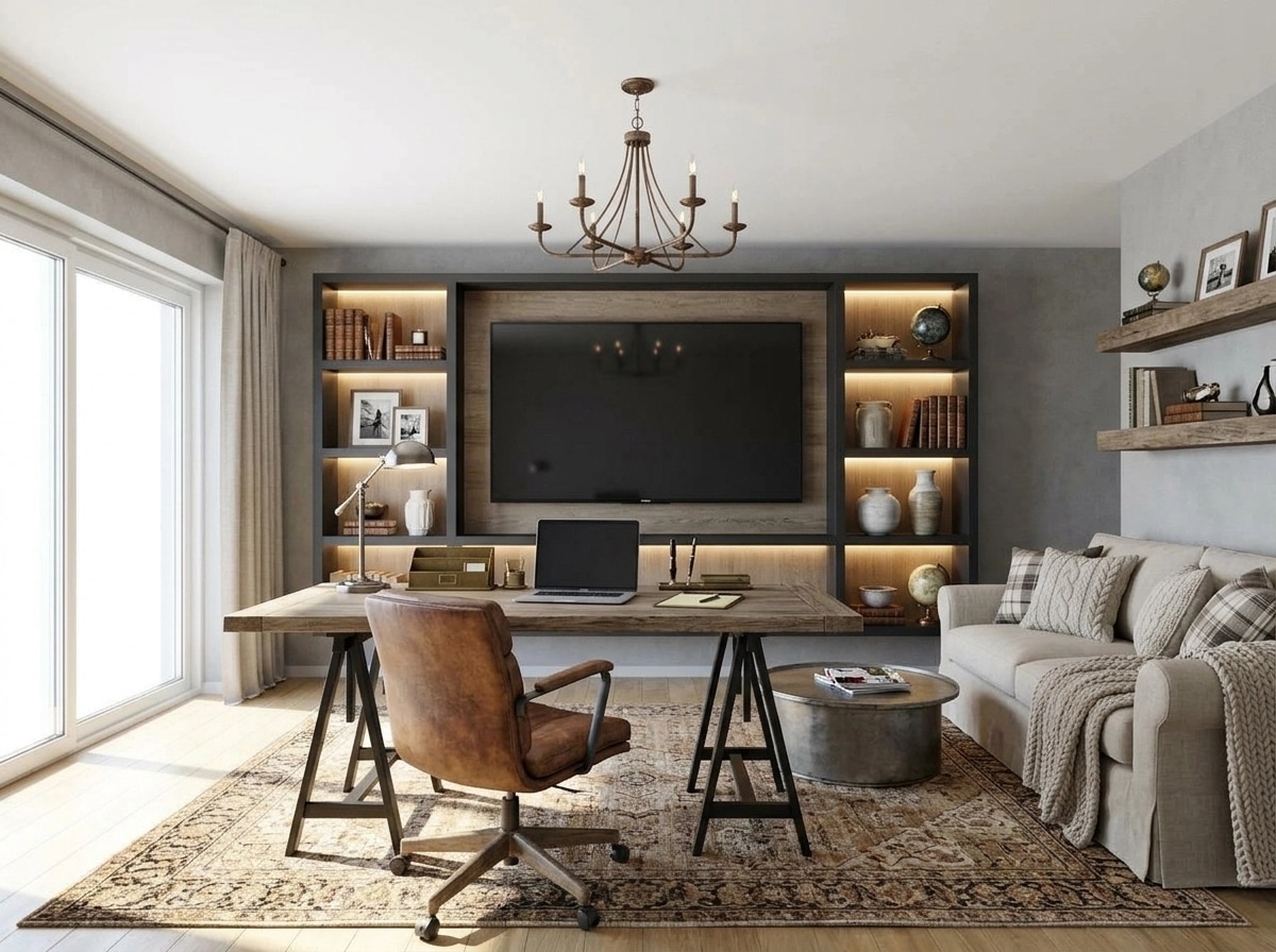 Interior design in Modern Farmhouse style — Office by GenRoom AI