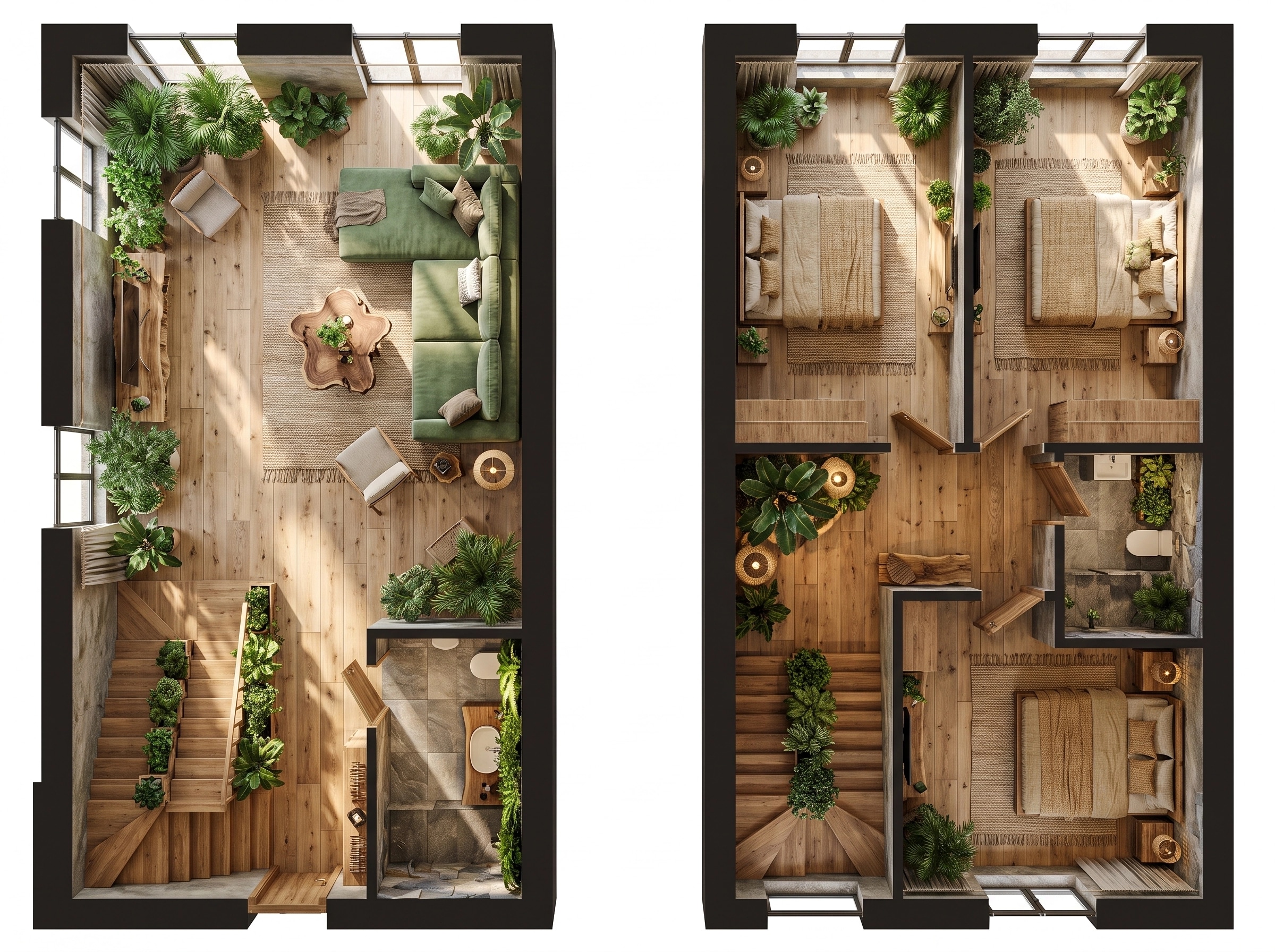 Interior design in Biophilic style — Living Room by GenRoom AI