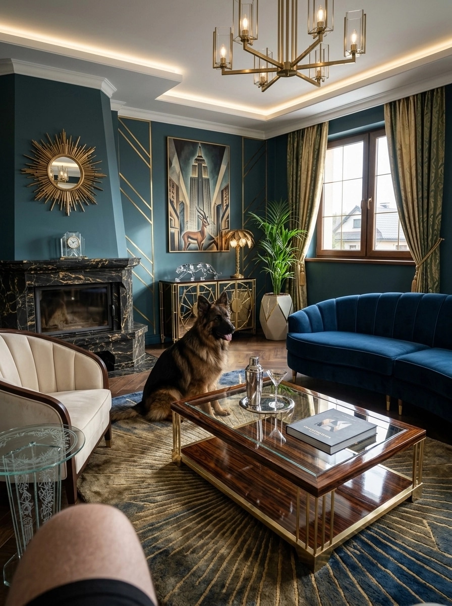 Art Deco Living Room design — interior photo by GenRoom AI