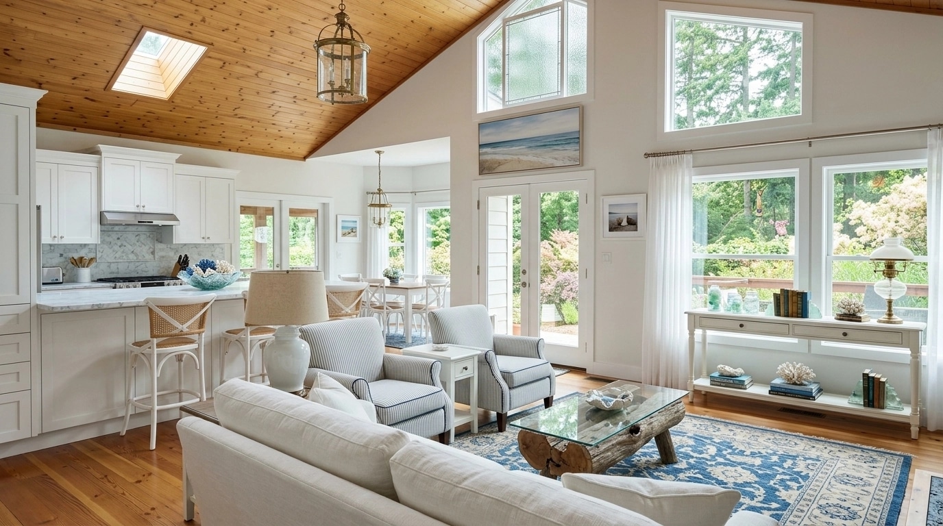 Interior design in Coastal / Hamptons style — Living Room by GenRoom AI