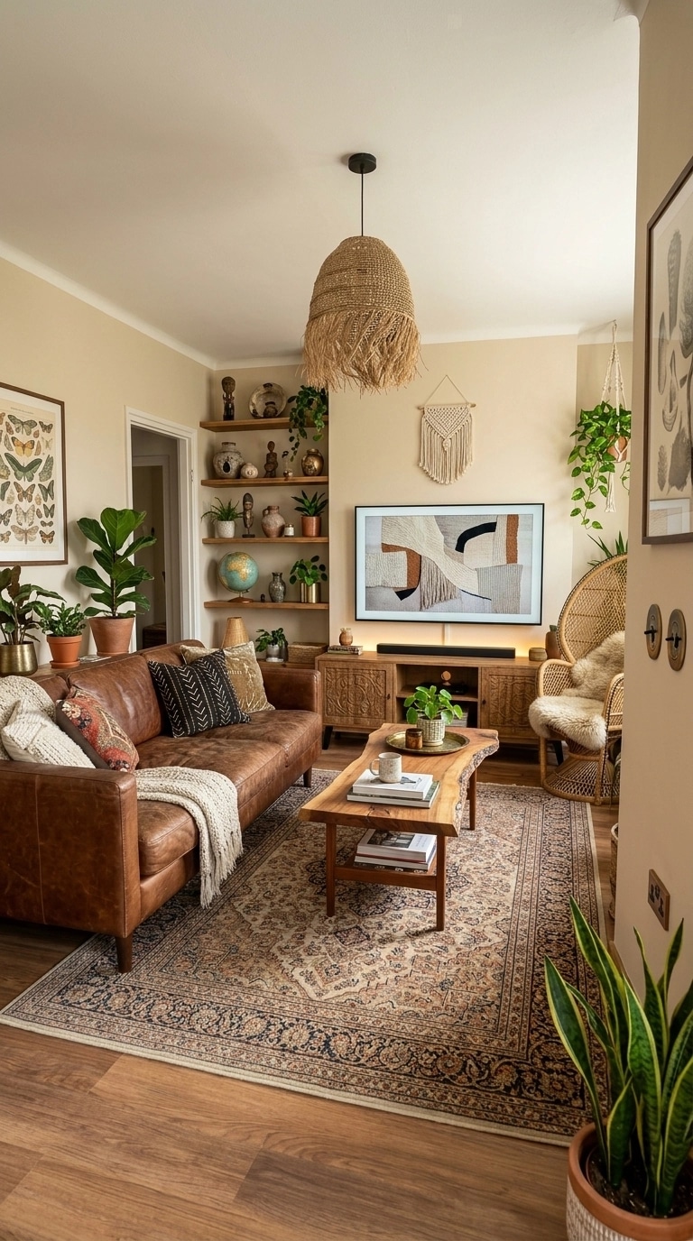 Interior design in Bohemian style — Living Room by GenRoom AI