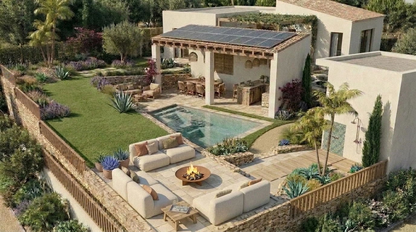 Landscape design in Eco Natural Garden style — Yard by GenRoom AI