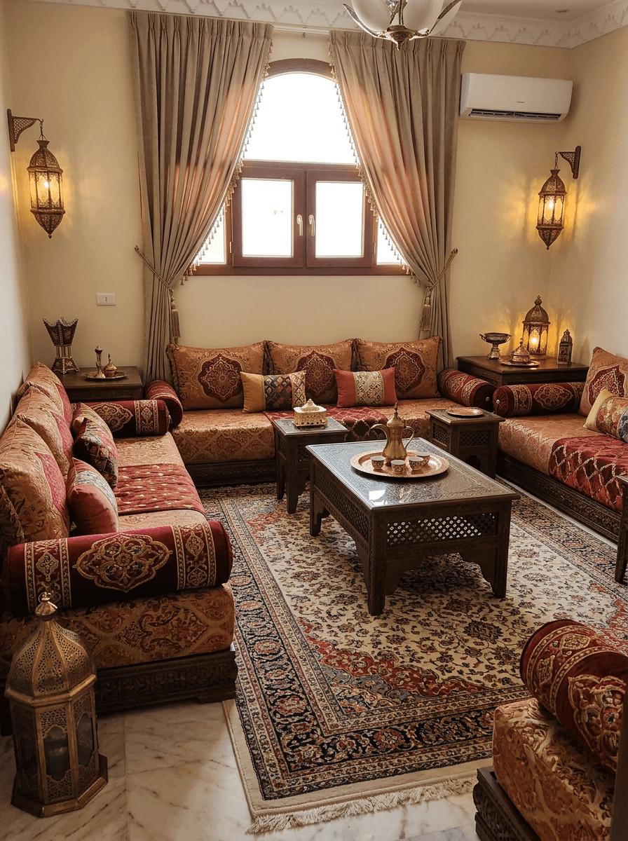 Arabian / Moroccan Living Room design — interior photo by GenRoom AI