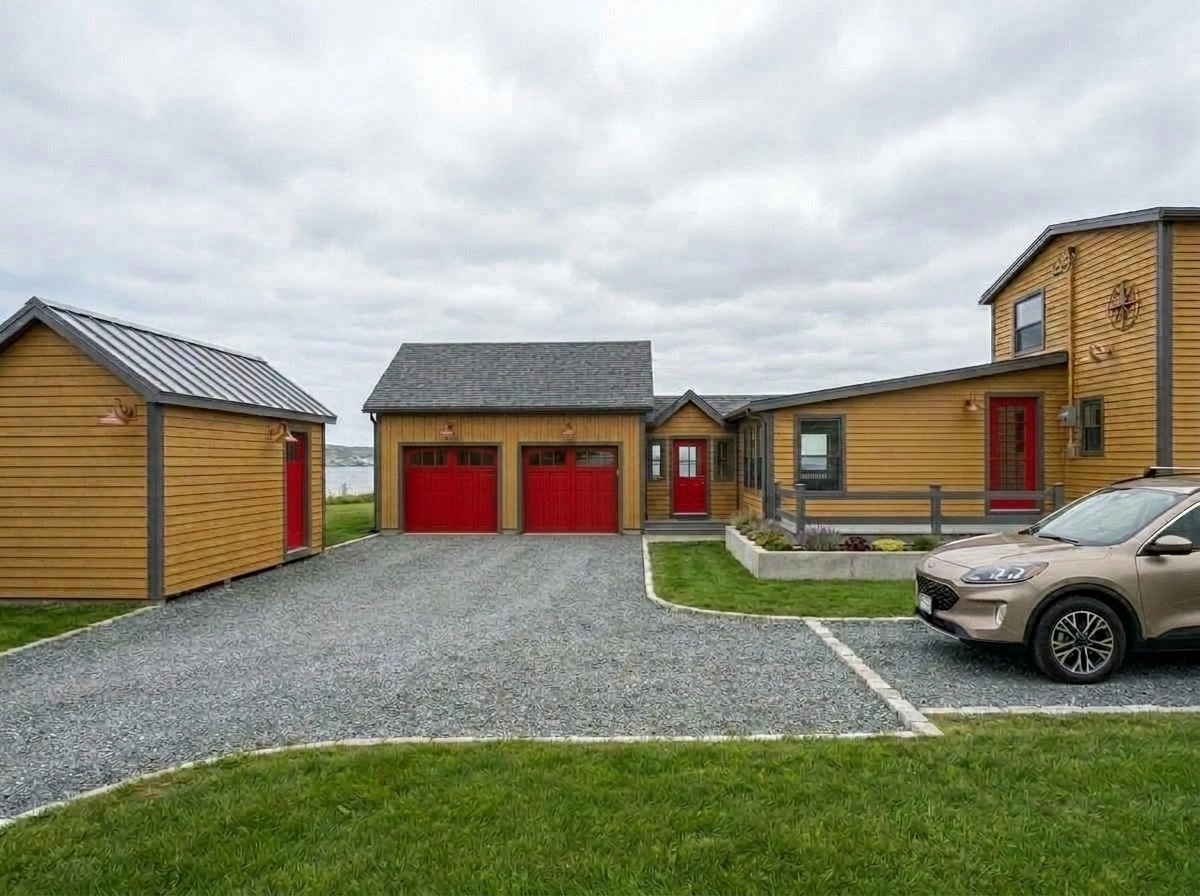 Facade design in Barnhouse Facade style — photo by GenRoom AI