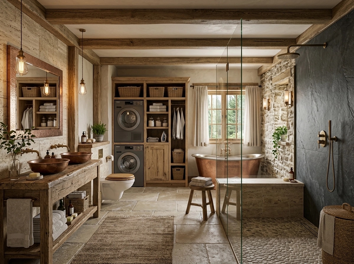 Interior design in Rustic style — Bathroom by GenRoom AI