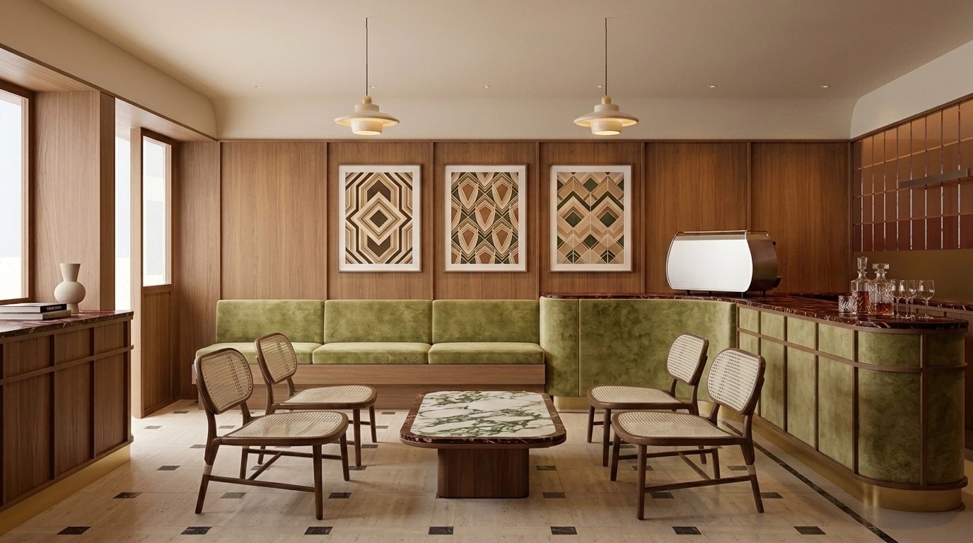 Art Deco Living Room design — interior photo by GenRoom AI