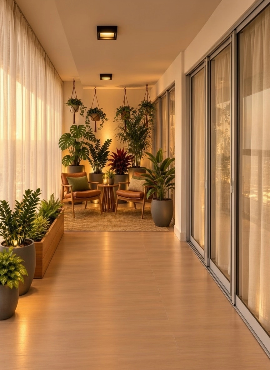 Interior design in Biophilic style — balcony by GenRoom AI