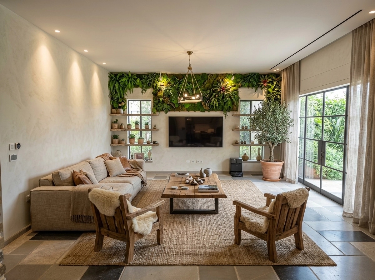Interior design in Biophilic style — Living Room by GenRoom AI