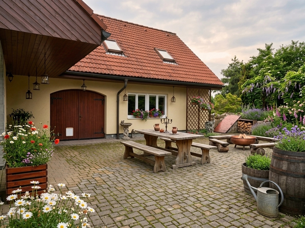 Country Rustic Garden Yard design — yard photo by GenRoom AI