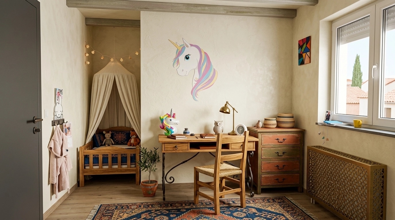 Mediterranean Kids Room design — interior photo by GenRoom AI