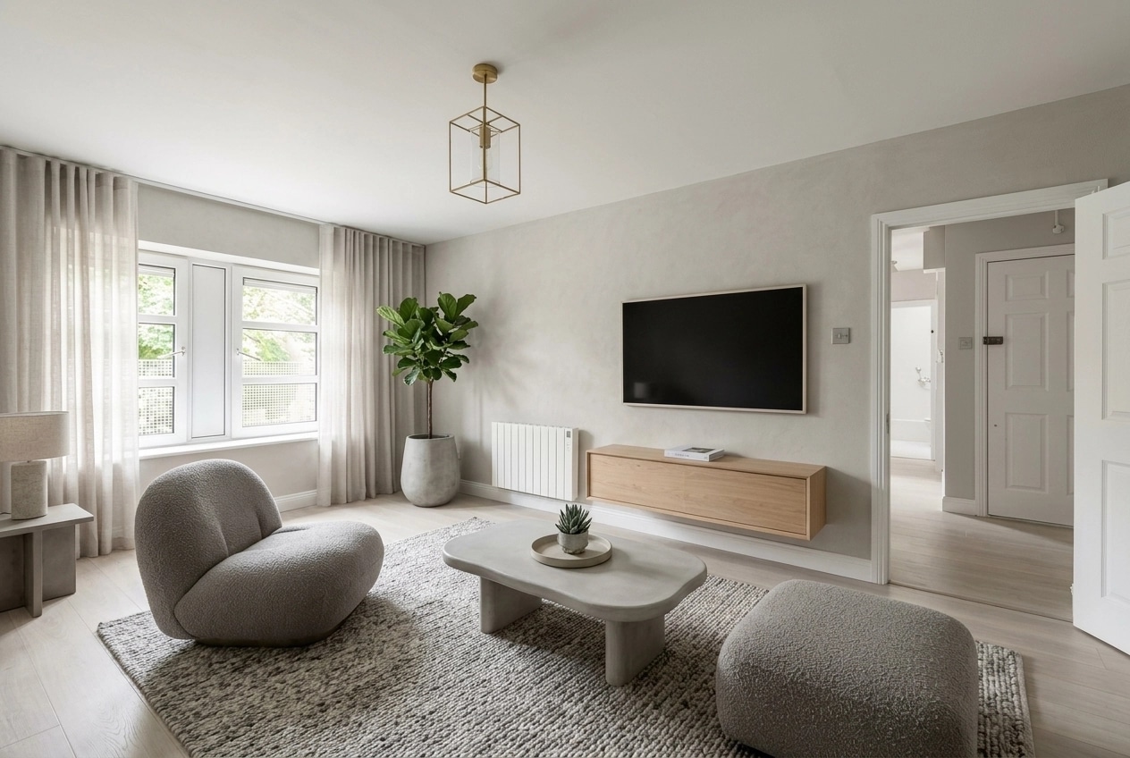 Interior design in Minimalism style — Living Room by GenRoom AI