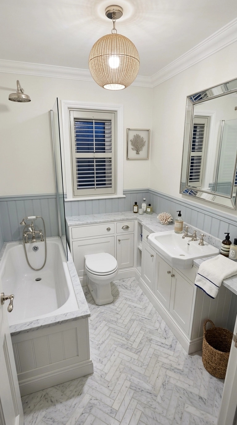 Interior design in Coastal / Hamptons style — Bathroom by GenRoom AI