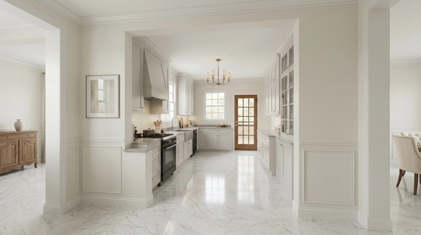 Kitchen interior in Transitional style — photo by GenRoom AI