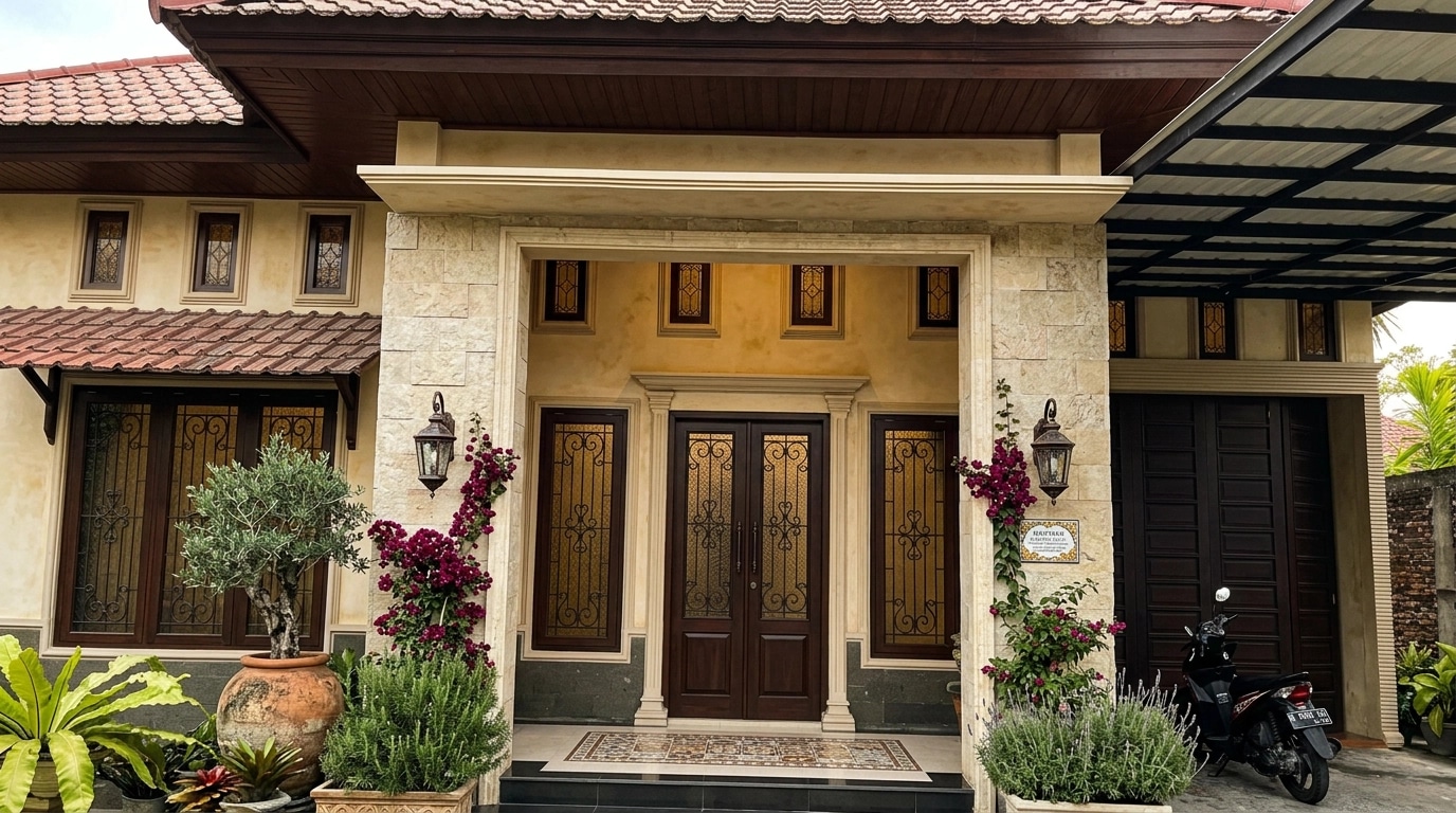 Facade design in Mediterranean Facade style — photo by GenRoom AI