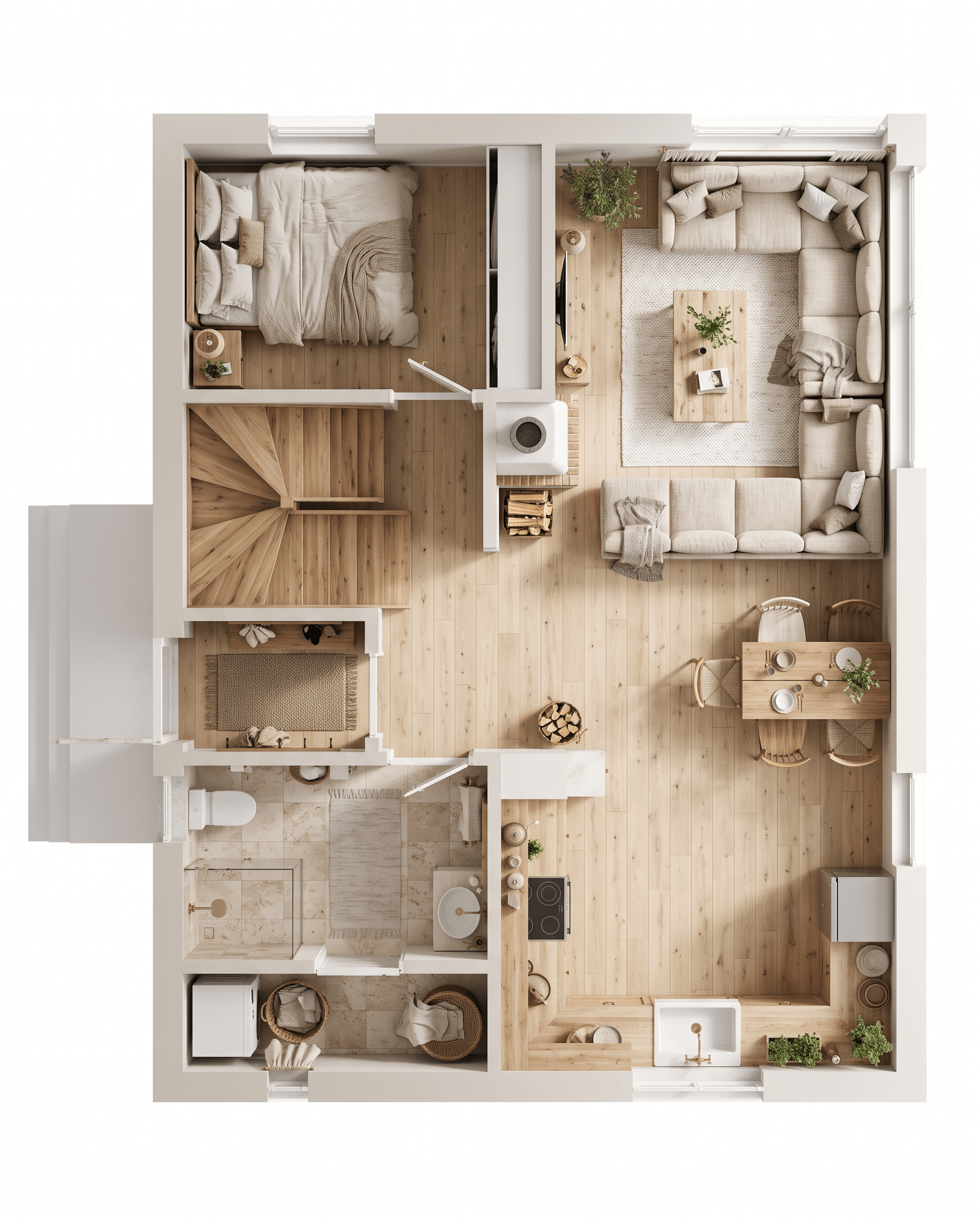 Interior design in Scandinavian style — Living Room by GenRoom AI