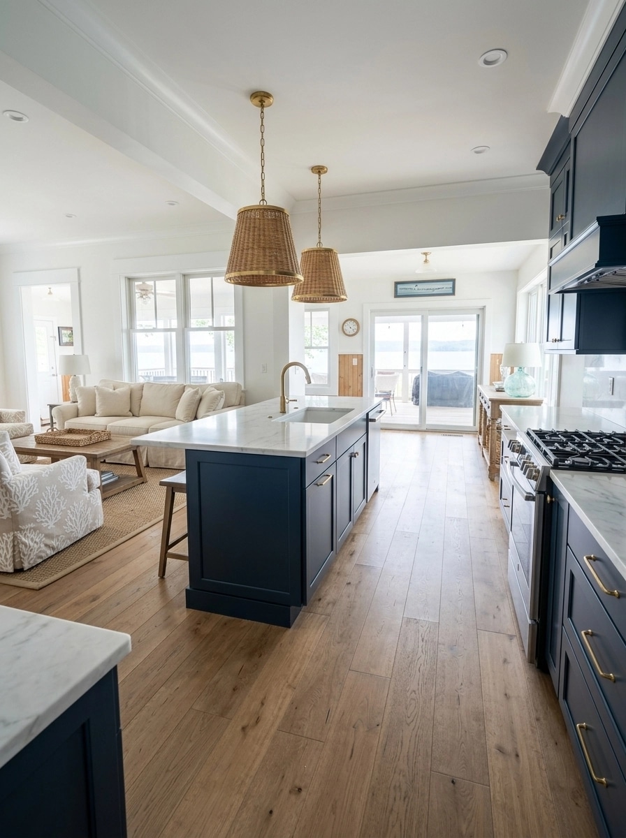 Interior design in Coastal / Hamptons style — Living Room by GenRoom AI