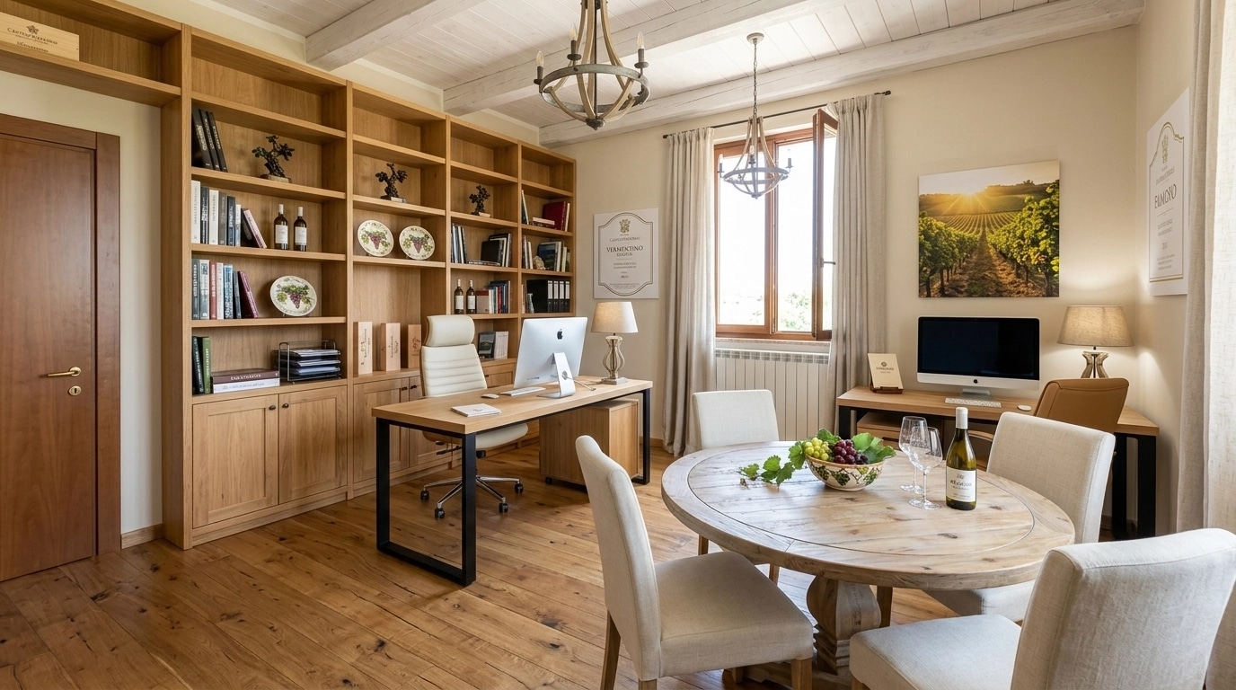 Interior design in Modern Farmhouse style — office_space by GenRoom AI