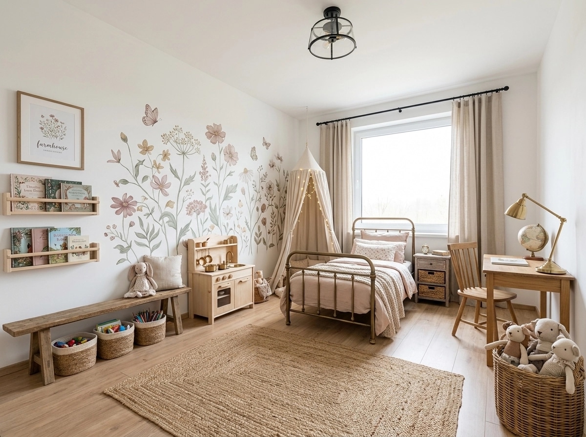 Modern Farmhouse Kids Room design — interior photo by GenRoom AI